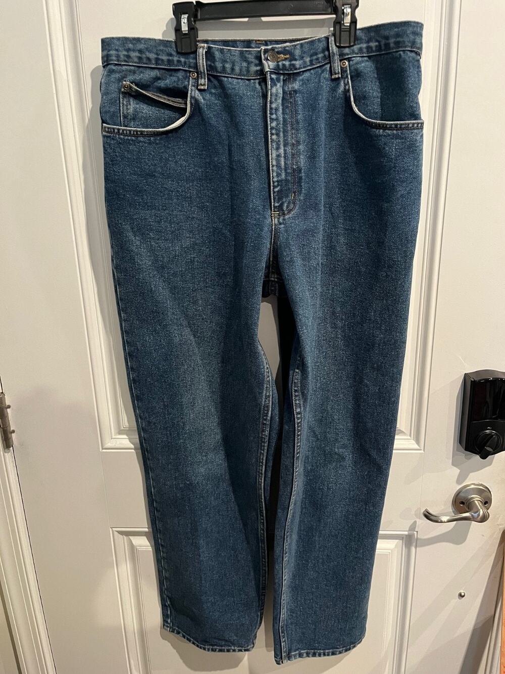 Open Trails Authentic Stonewashed Jeans Blue Relaxed Fit Vintage Men's Sz 36x32